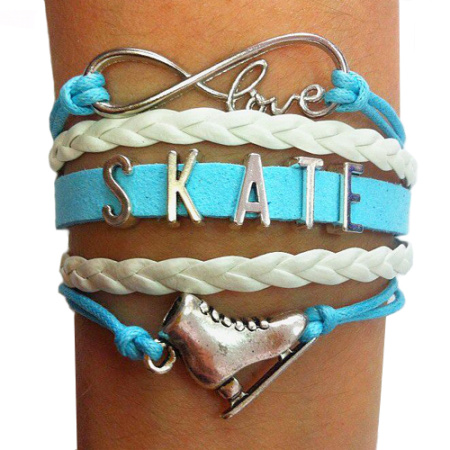 Браслет с коньком голубой