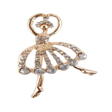 брошь балерина золото